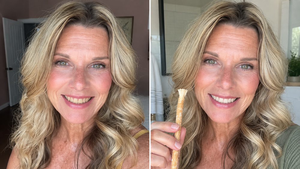 Customer before and after using miswak