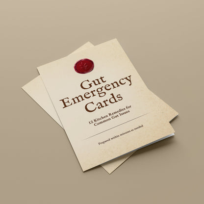 Gut Emergency Cards: 12 Printable Remedies for Common Gut Issues (PDF)